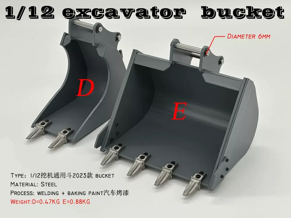 

Metal Bucket Ripper Upgrade Parts for 1/14 Hydraulic RC Excavator DIY Model
