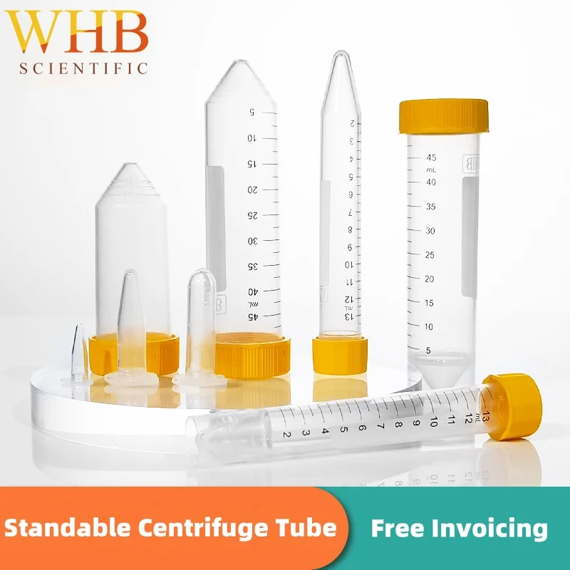 Plastic Centrifuge Tube With Scale Sterile Packaging Transparent Stand-up Bottom 15ml 25mL 50ml Biological Laboratory Equipment