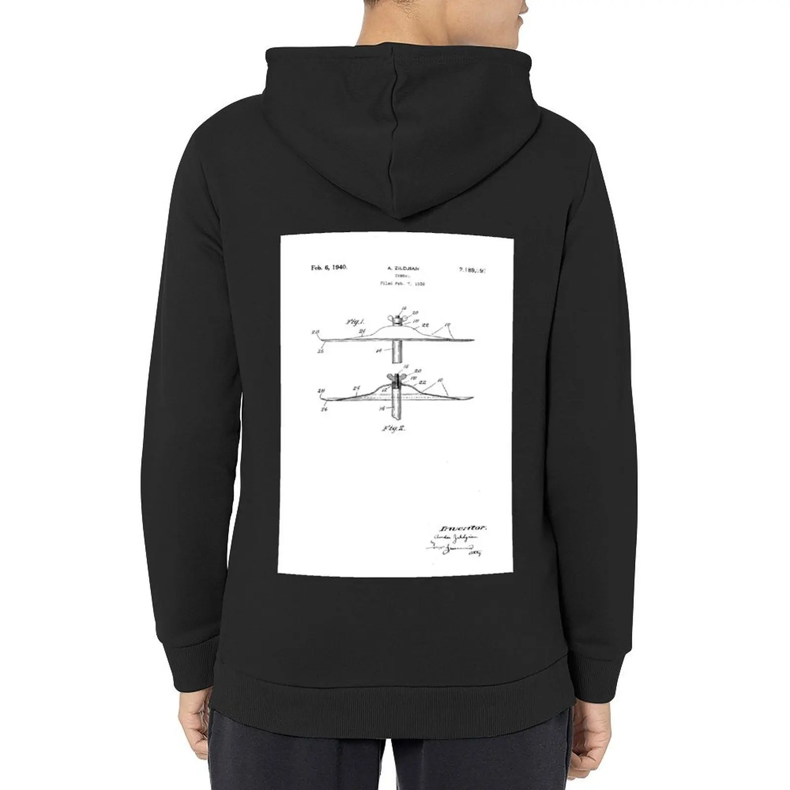 

A. Zildjian Cymbal U.S. Patent Drawing Design Hoodie men's sweat-shirt graphic t shirts men winter clothes hoodie graphic