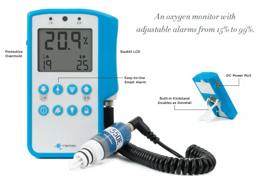 Analizador Detector de gas O2 con alarma inteligente Monitor MAXTEC MaxO2 ME Analizador con sensor