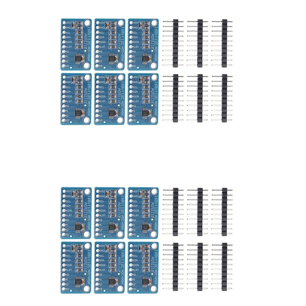 12 PCS ADS1115 Analog to Digital Converter 16 Bit ADC Module Converter with Programmable Gain Amplifier for Raspberry Pi