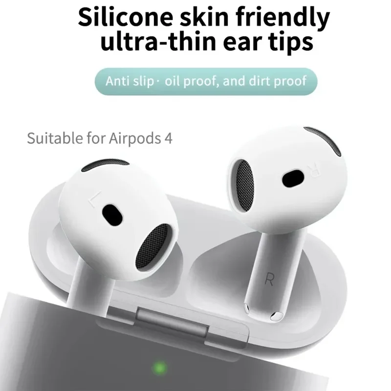 3-1Pairs Eartips Eartips Replacement Ultra Thin Earbuds Cover Earphone Protective Sleeve For AirPods 4 Anti-slip Earplugs Covers