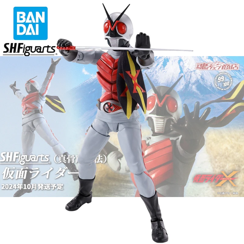 Bandai Masked Rider X Action Figure, S.H.Figuarts, Anime Genuíno, PVC Original, 145mm, Bonecas Modelo Colecionáveis, Brinquedos de Ornamento, Presentes