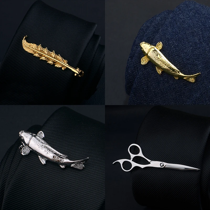 Men\'s Metal Necktie Bar Fashion Tie Clips Crystal Formal Shirt Wedding Brooch Ceremony Gold Tie Clip Men\'s Party Gifts