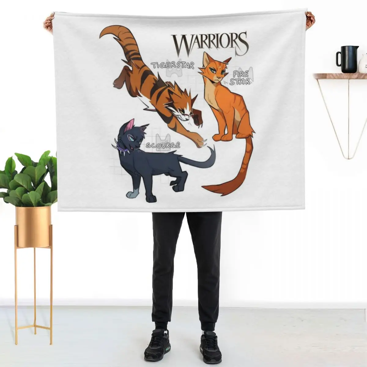 

Firestar, Tigerstar and Scourge from Warrior Cats - The Darkest Hour Throw Blanket Long Lasting Soft Plush Blanket for Daily Use