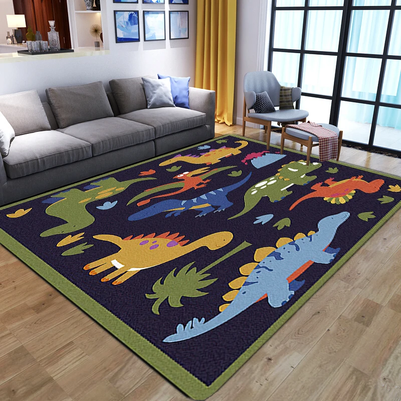 

Cartoon Dinosaur Carpets For Living Room Home Decor Bedside Sofa Table Rugs Anti Slip Chair Cushion Lounge living room door mats