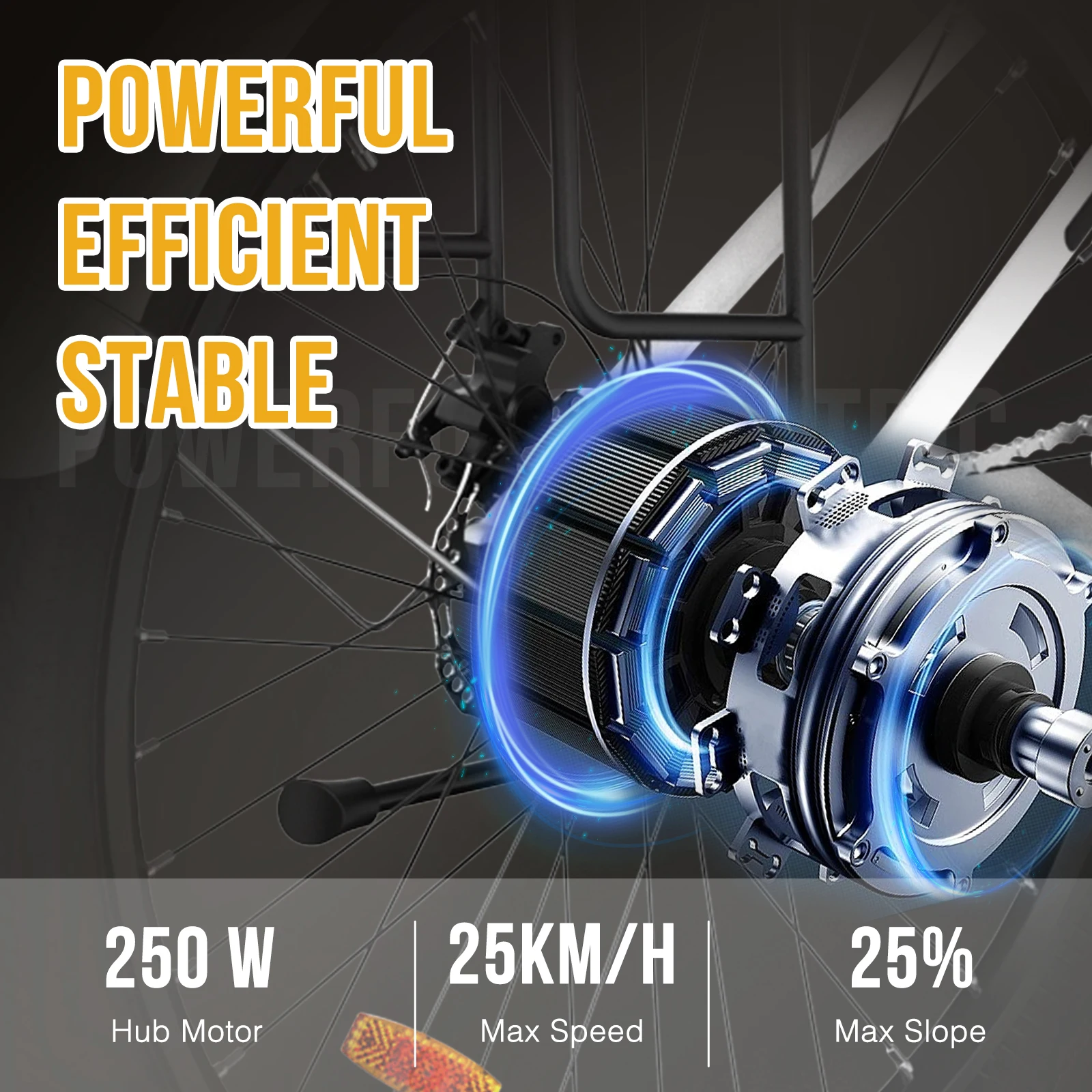 دراجة كهربائية للكبار من Evercross tech ek 8s ، قارب إلكتروني 26 مع محرك w ، بطارية 36v 12ah ، سرعة قصوى 25 كم/ساعة ، شحن أقصى #5