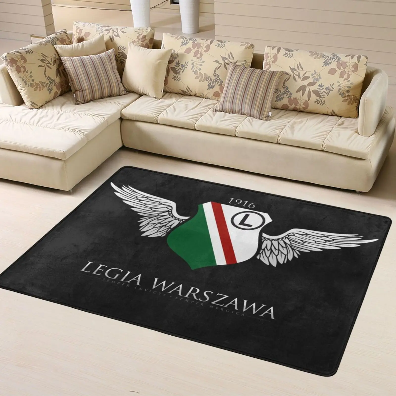 Legia Warsaw 2112 Carpet In The Living Room Bedroom Rug Mandala Bed Linen 2 Bedrooms Mats Bedroom Room Decor Aesthetic Mandala