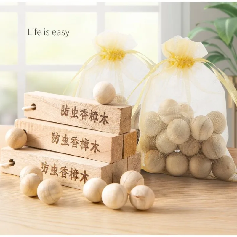 50Pcs/5Set Wardrobe Clothes Drawer Mildew Pest Control Wood Ball Moth Insect Camphor Bug Repellent Natural Wood