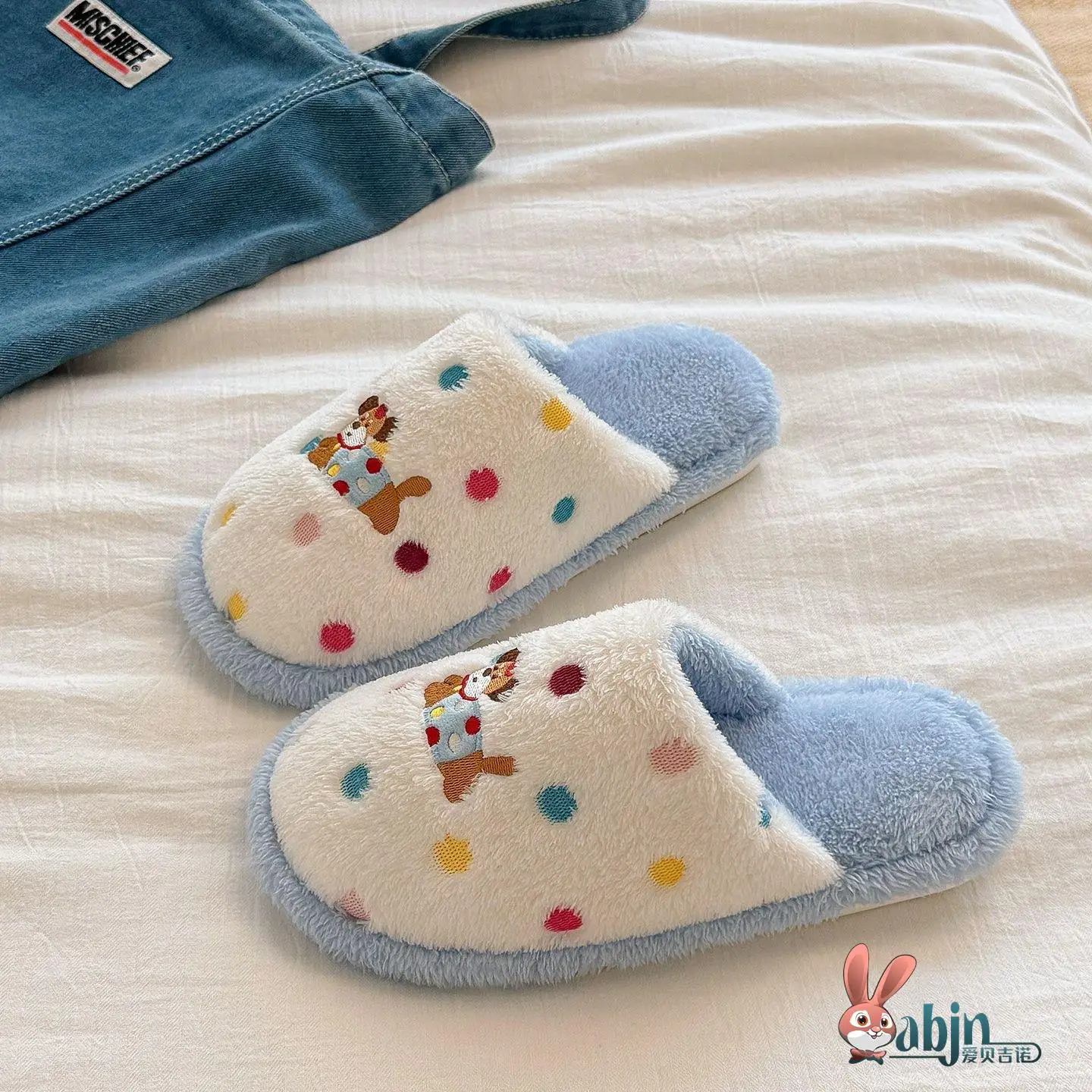 

Cute Little Dog Cotton Slippers Women's Sle Winter Home Plu Lined Slip-resistant Soft Bot Indoor Slippers