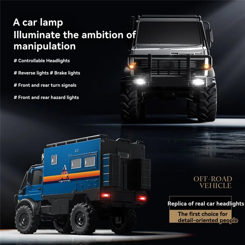 Best-MN333 U4000 1/18 مقياس RC سيارة 4WD تسلق على الطرق الوعرة مركبة معدنية أمامية كهربائية للتحكم عن بعد نموذج سيارة مقلد Lightin