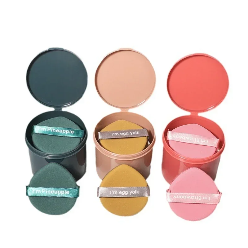 7 pièces/boîte fraise cosmétique bouffée ensemble Double face femmes doux maquillage éponge beauté maquillage poudre outils café rose vert 2025New