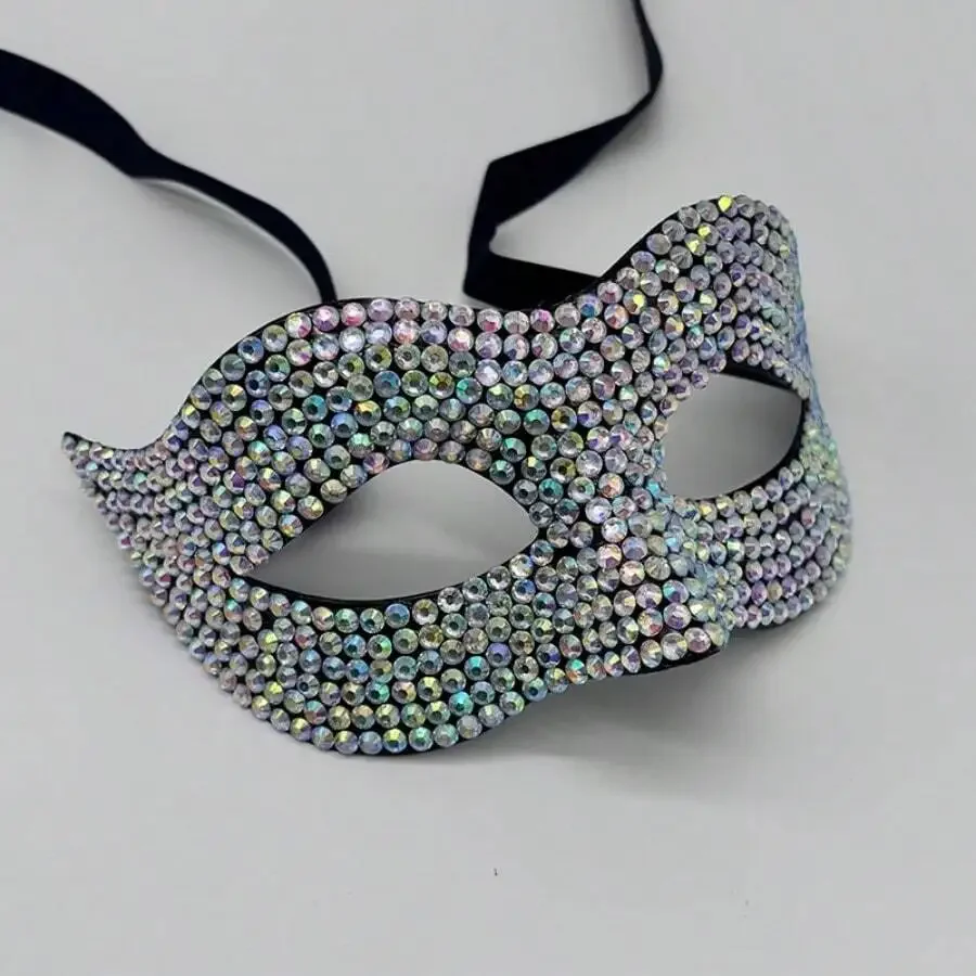 

Rhinestone Half Face Mask For Masquerade Ball Costume Party Bar Decoration