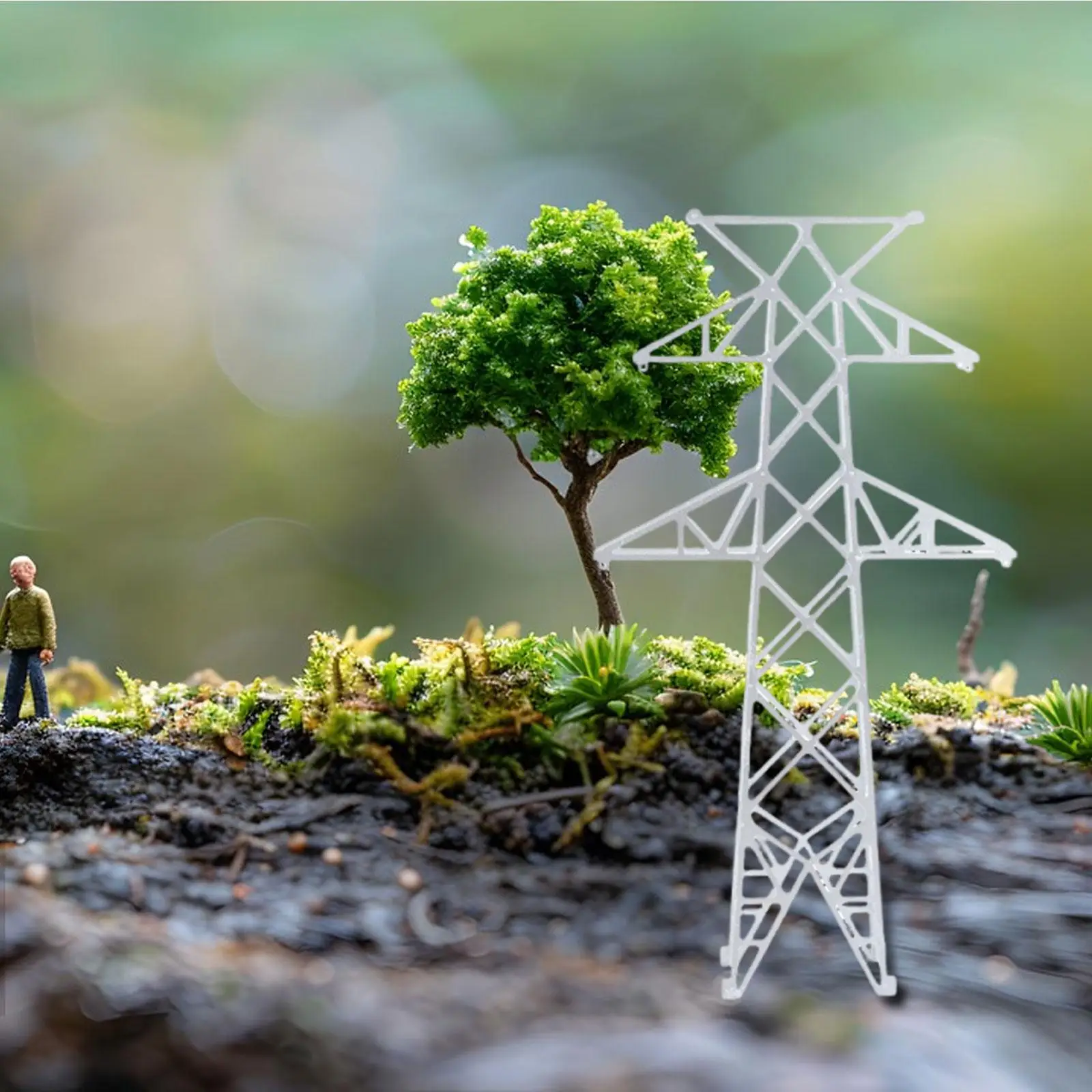 

1/160 Power Tower Model Versatile Easy to Apply Photo Prop DIY Building Road