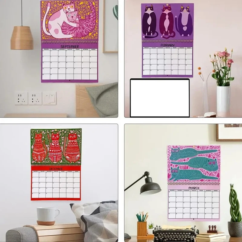 2025จัดตารางเวลาสำหรับแมวรายวันการจัดตารางเวลารายวันปฏิทินพลิกปฏิทินสำหรับห้องเรียนวางแผนผนังสำหรับบ้าน