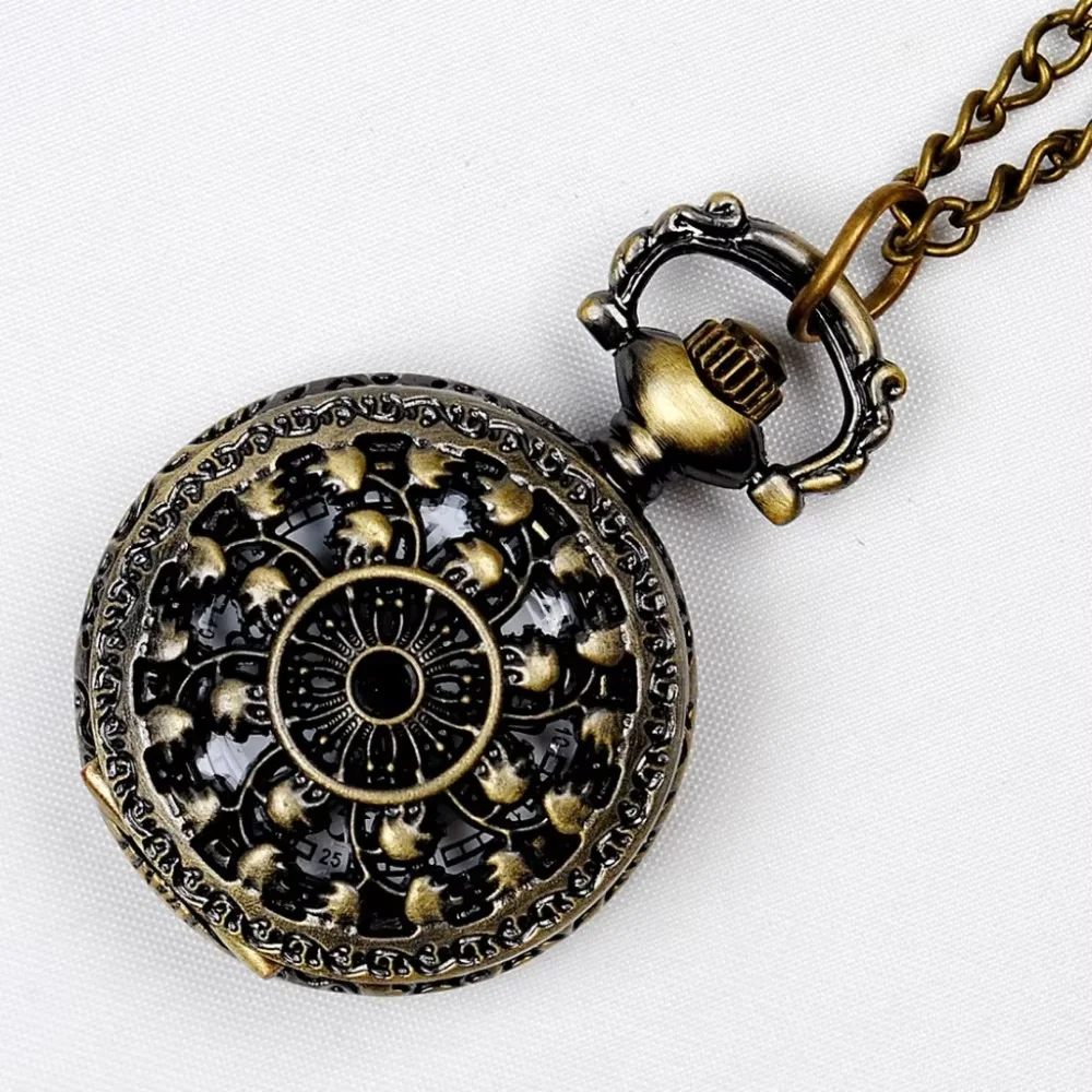 Retro Mini Perspective Pedant Watch Bronze Hollow Exquisite Gift Casual Hot Sale Fob Watch 6 Patterns