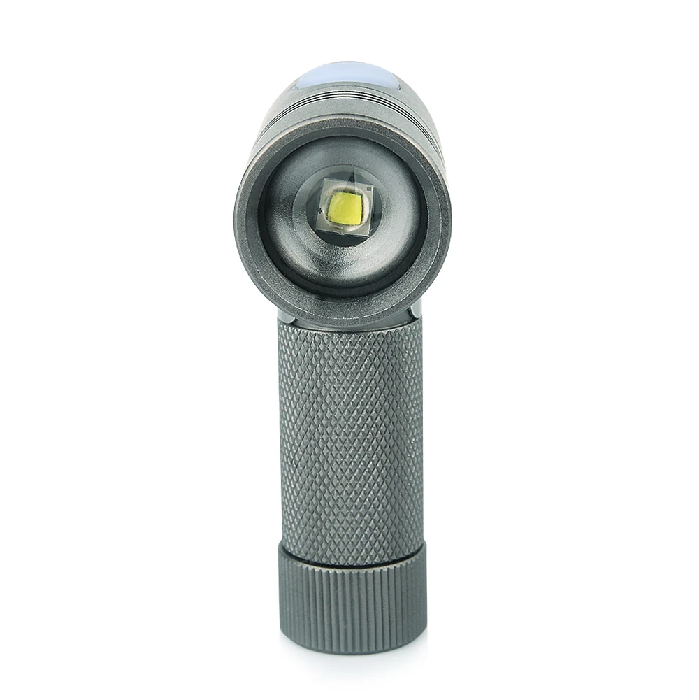 UniqueFire V4-B MINI LED Pocket Flashlight Zoom 90° Angle Shape Design Small Torch Lantern for Daily Emergency Outdoor Camping