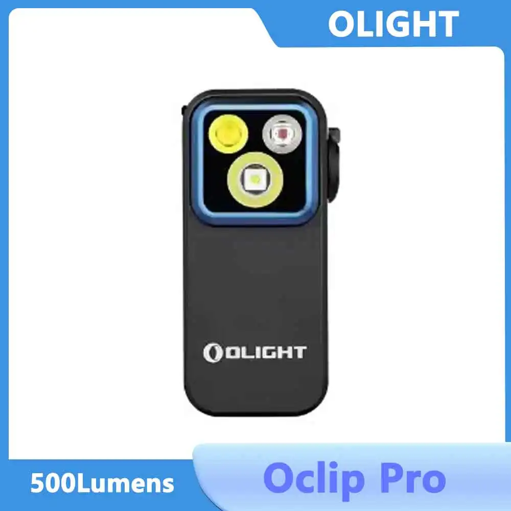 Olight Oclip Pro Clip 500 lumen on Flashlight with Floodlight Spotlight & Red Light IPX6