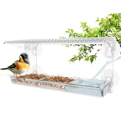 Window Viewing Bird Feeder for Outdoors Clear Bird Feeders Window Mounted with Suction Cup Transparent кормушка для птиц на окно