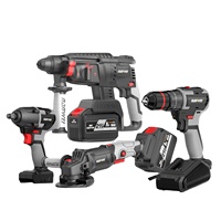 NANWEI Hardware Power Tool Combo Kit 4 PCS Brushless Angle Grinder Cordless Wrench Combination Tool Set