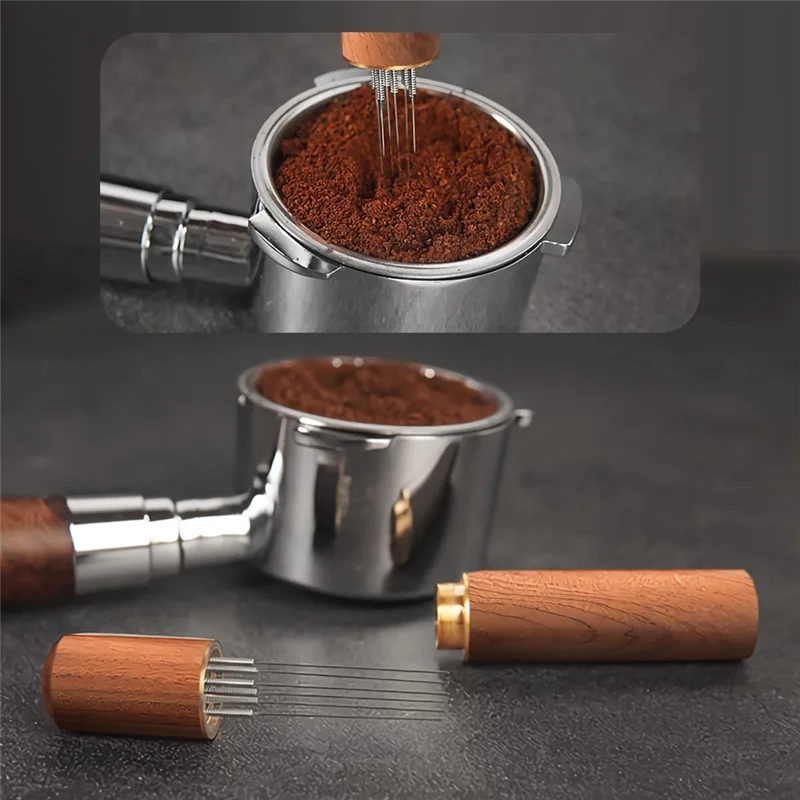 【Flash Sale】Espresso Coffee Stirrer, 8 Needles Espresso Stirrer With Natural Wood Handle, Espresso Accessories Coffee Stirrer