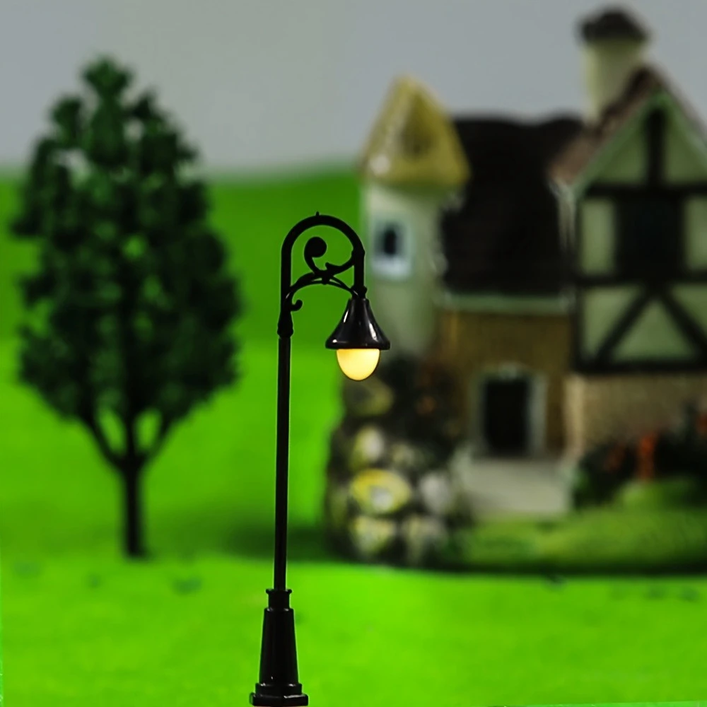 5 Stuks 8 Cm Modelspoor HO Schaal 1:87 Warm Wit Straat Licht Lampen Modelbouw Layout Landschap Led Lamp Yard decoratie Kit
