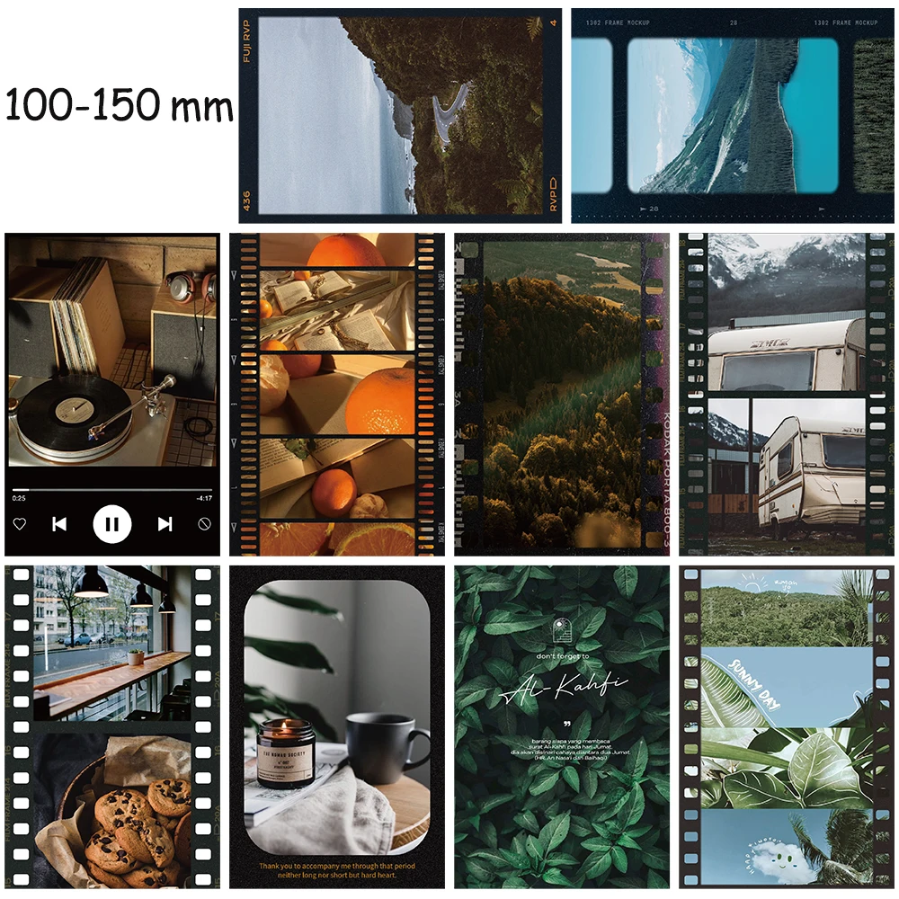 10PCS With the Light Poster Sticker 10×15CM Students Coffee Photo Luggage Kawaii Gift For Living Refrigerator Card Decals