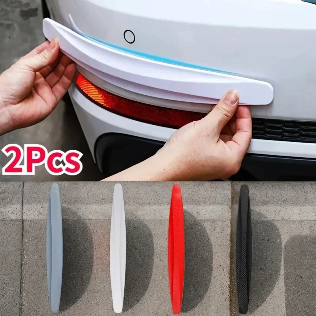 

2PCS Universal Anti-Collision Protector Stickers - Front/Rear Bumper Guard Anti-Scratch Strips Car Accessories