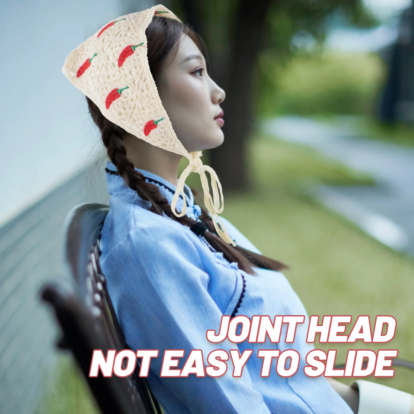 

Вязаная крючком бандана, шарф с рисунком чили, декоративная повязка на голову для женщин, модные аксессуары для волос, бандана для женщин