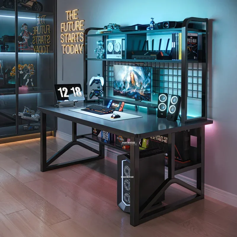 Desktop Computer Desks With Bookshelf Furniture Home Office Table For Pc Gaming Desk Creative Reading Desk Gamer TableN