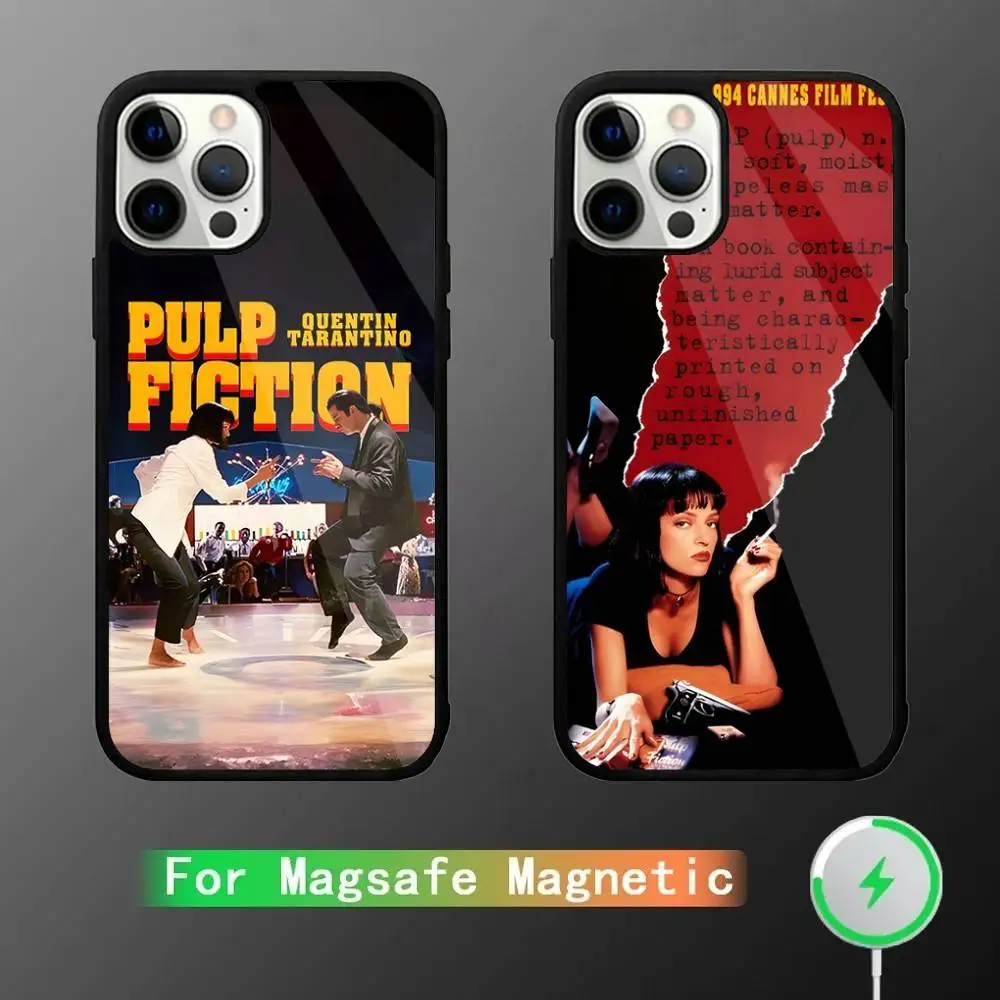 

P-Pulp Fiction Movie Phone Case For iPhone 16,15,14,13,12,11,Plus,Pro,Max Mini Magsafe Magnetic Wireless Charging