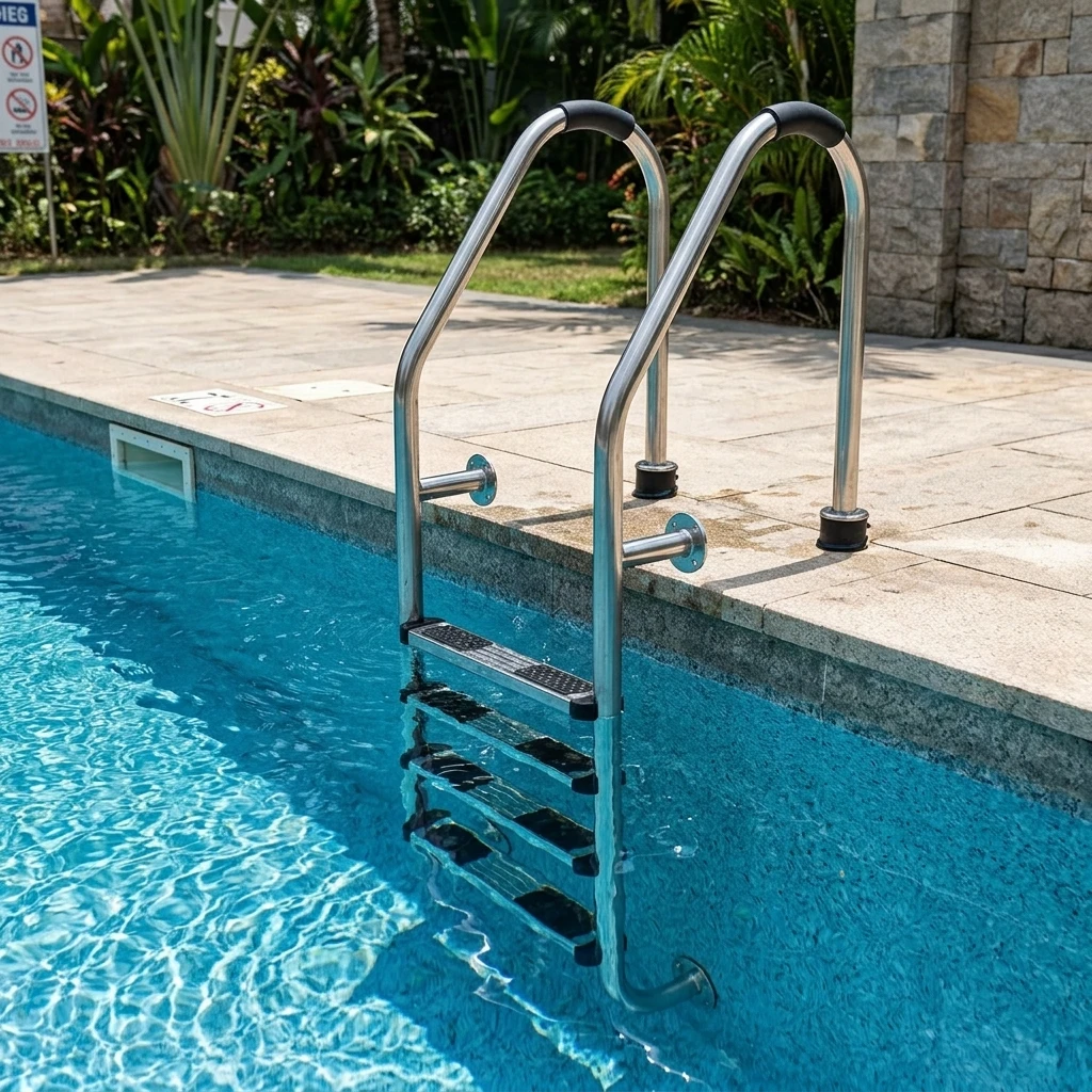2026 Factory Customized Direct Sales Swimming Pool Ladder Stainless Steel 304/316 Silver Color Customizable Step Quantity Access