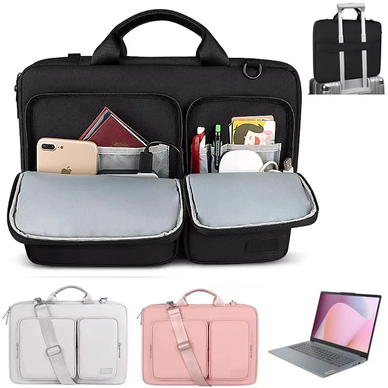for Lenovo Ideapad Slim 3 Ryzen5 15.6inch Laptop Sleeve Shoulder Strap Zip Bag Handle Pouch Storage Pocket Carry Briefcase
