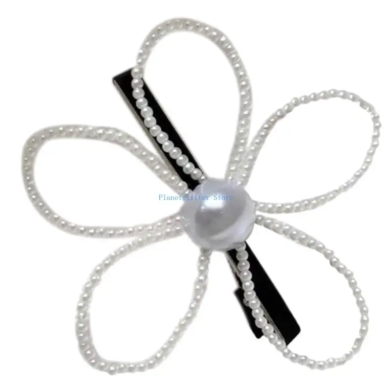 

652B Sweet Flower Hairclip Pearls Flower Hair Clip Side Pin Lady Hair Styling Tool Ballet Hairpin Hair Styling Decoration