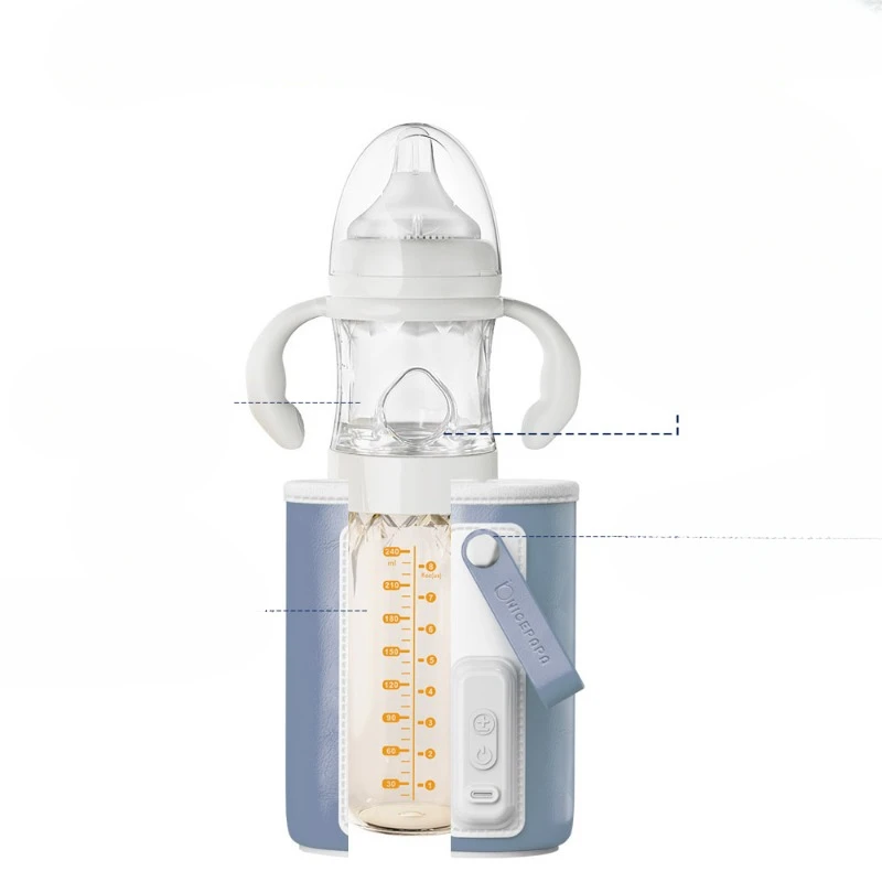 

multifunctional baby supplies products 3in1 240ml kids infant feeding ppsu bottle with usb warmer and powder storage