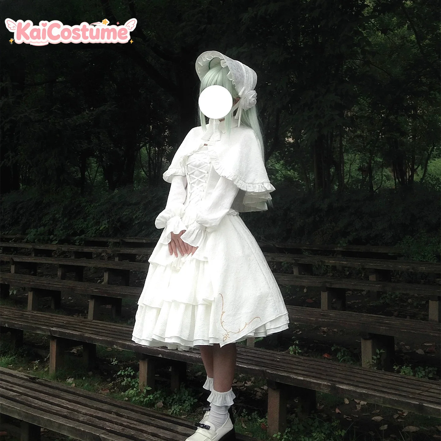 Disfraz de Cosplay de Wakaba Mutsumi, BanG Dream Ave Mujica Mortis, Conjunto de Vestido Blanco Clase A, Vestido de Anime para Mujer, Disfraz de Escenario para Halloween
