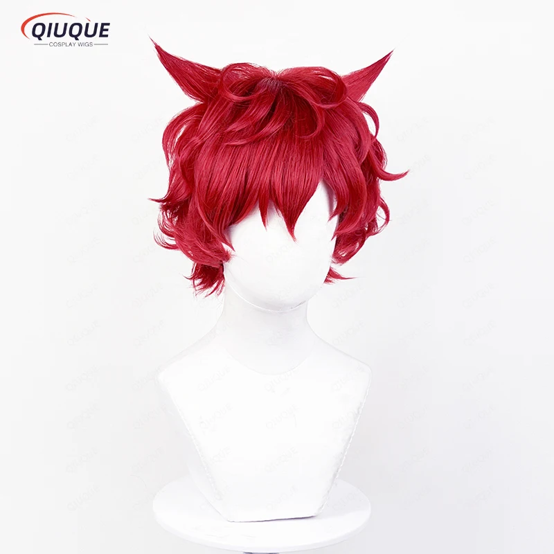 Heartsteel Sett Cosplay Wig Game LOL Short Red Heat Resistant Synthetic Hair Anime Cosplay Wigs + Free Wig Cap