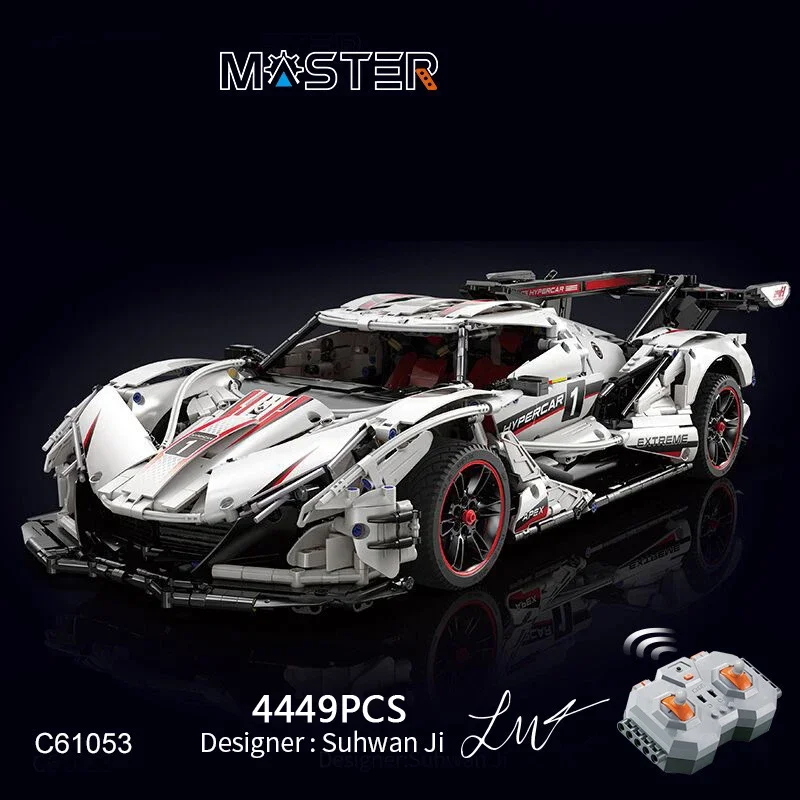 Double Eagle Cada2025 New Model 1:8 Apollo C61053 Remote Control Racing Car V12 Supercar Building Block Gift