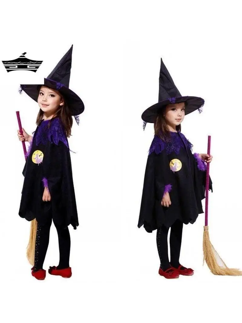 

Очаровательный костюм ведьмы, накидка для детей, Хэллоуин, бал-маскарад, eup, ролевой плайн, высокий Guo-er