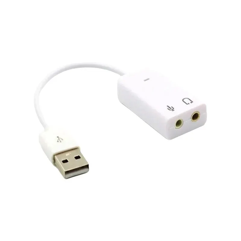Usb 7.1 carte son externe ordinateur de bureau indépendant blanc pour Pc câble sonore prise amélioration. module amplifié Asio Table