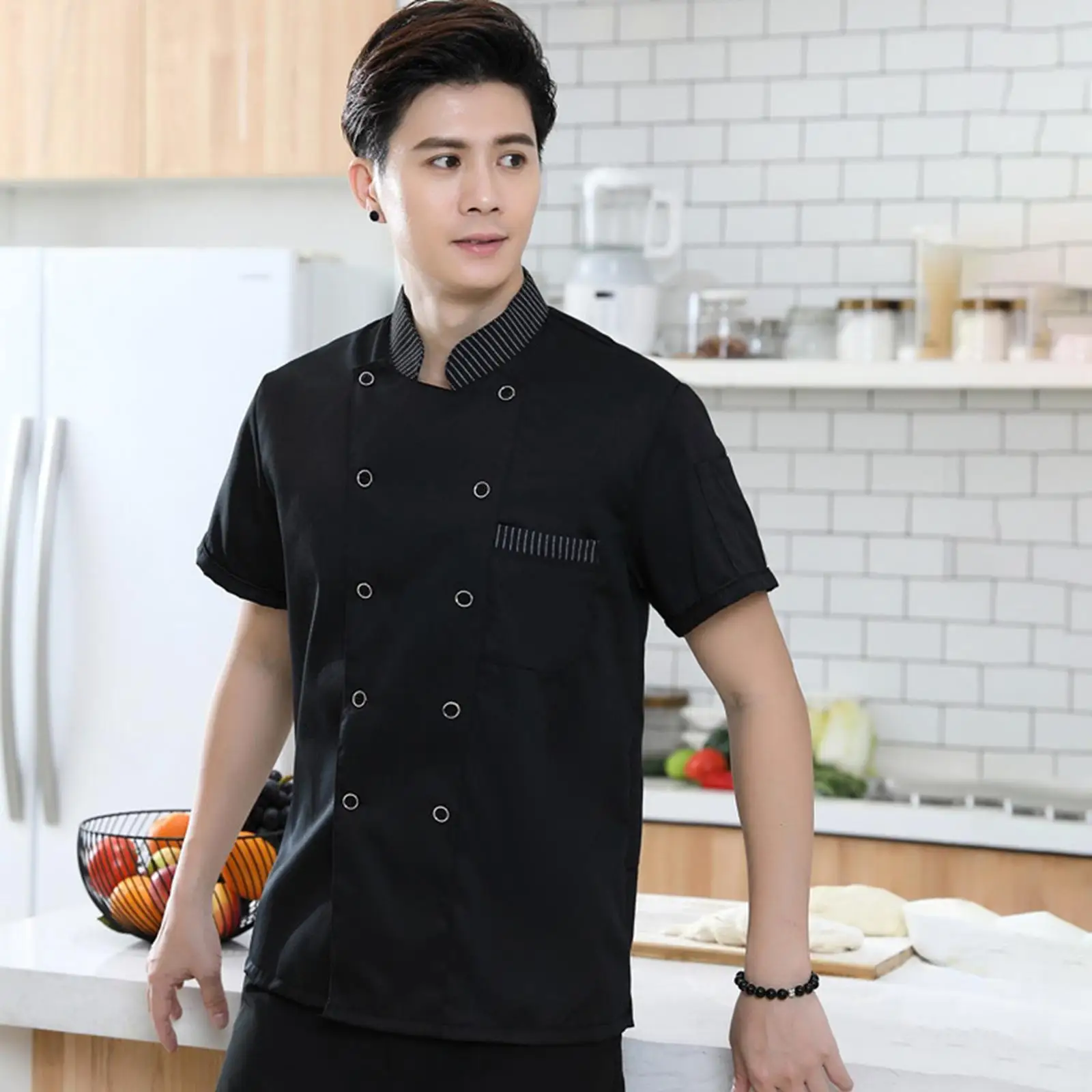 Exquisite Catering Chefs Work Clothes Skin-Friendly And Breathable And Weaving Is Tight Simple