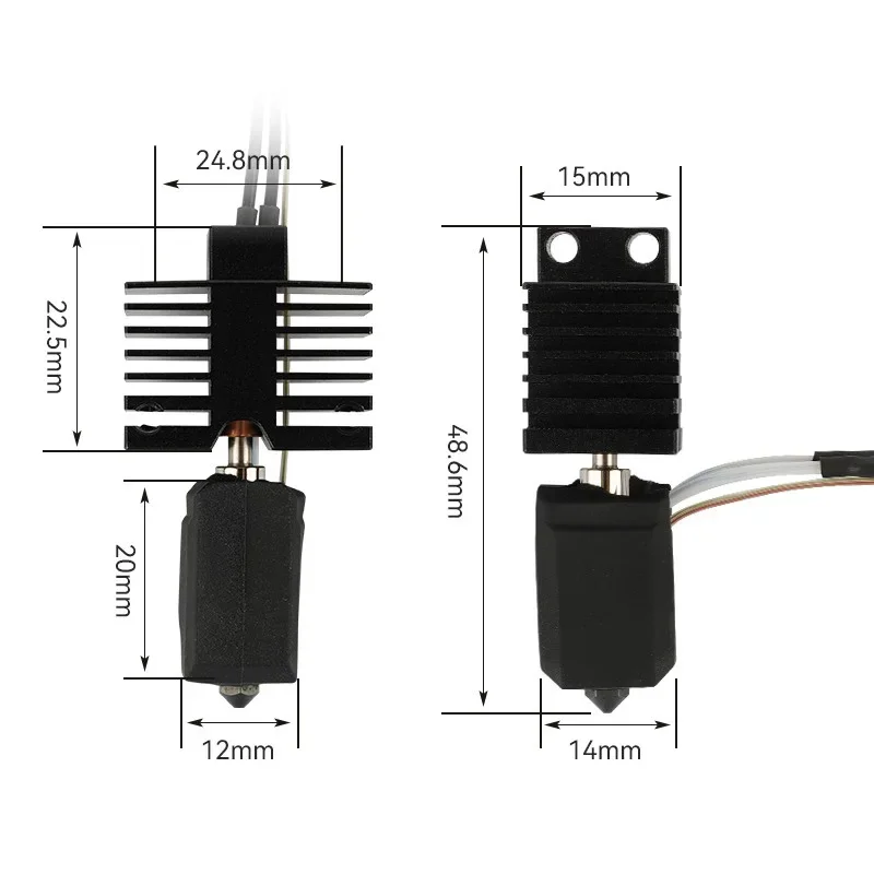 Upgrade Hotend For Qidi X Plus 3/X Max 3/X Smart 3/Q1 Pro Hardened Steel Nozzle Hotend 50W 3D Printer Accessories