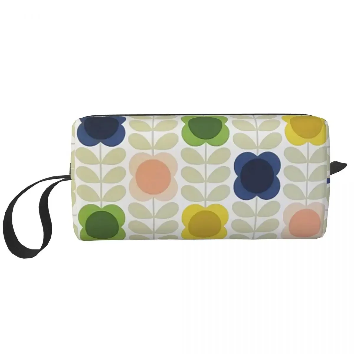 Abstract Orla Kiely Scandinavian Flowers Travel Cosmetic Bag for Women Toiletry Makeup Organizer Ladies Beauty Storage Dopp Kit