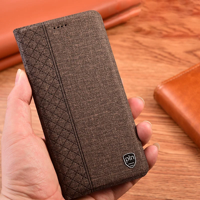 Business Cloth Leather Case for Huawei P9 P10 P20 P30 P40 Lite E P50E Pro Plus Flip Cover Phone Protective Shell image 2