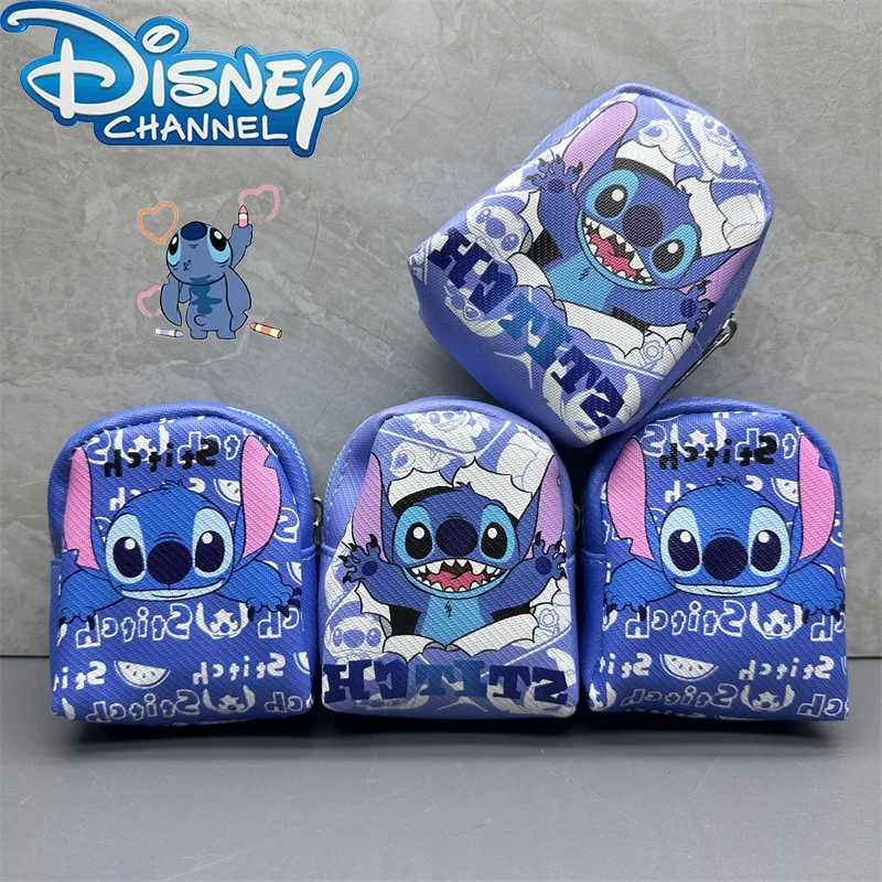 Disney Stitch Mini Mochila, Chaveiro, Sacos De Armazenamento USB, Fone De Ouvido Dos Desenhos Animados, Linha De Armazenamento De Dados Do Telefone, Carteira Portátil, Anime