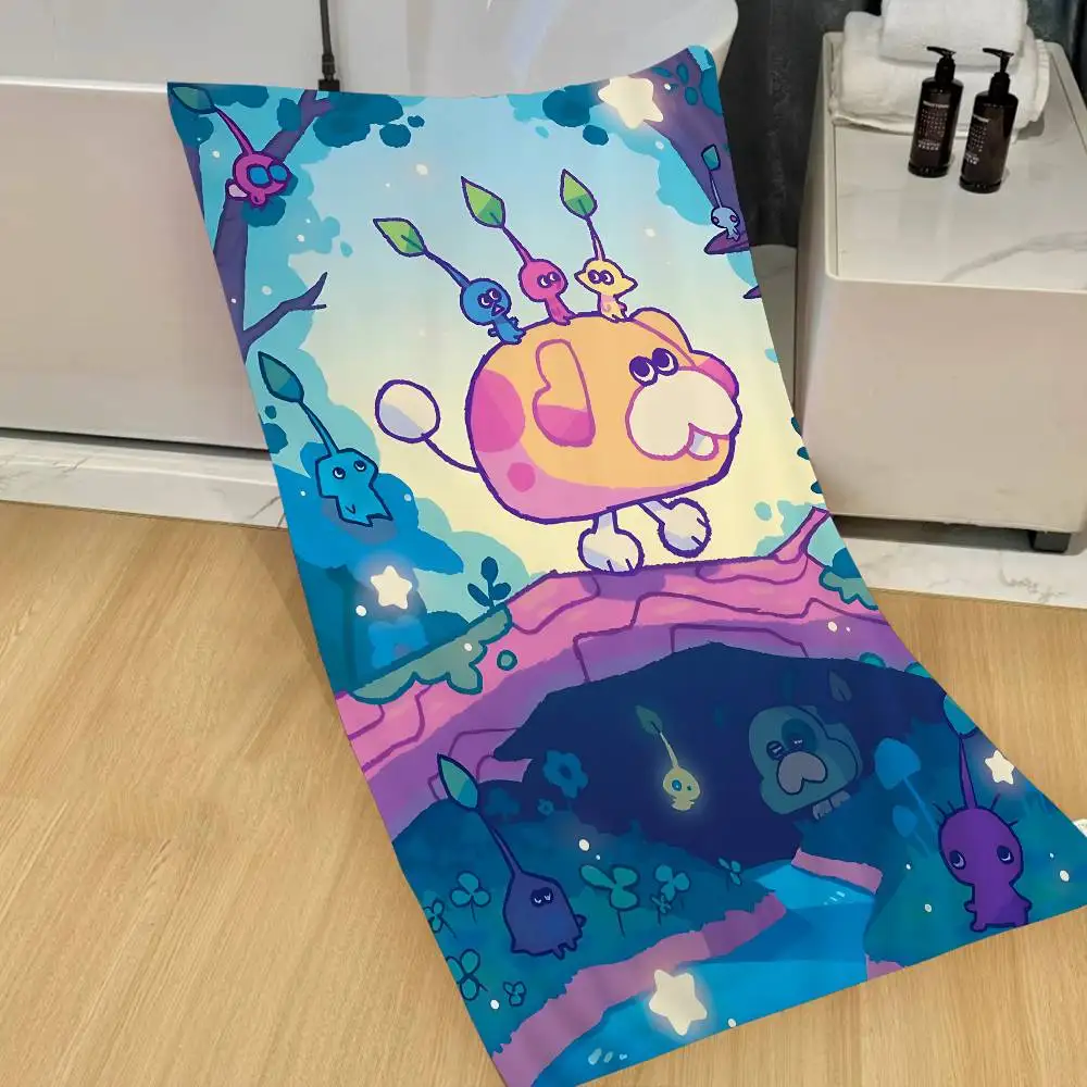 Animation P-PIKMIN Microfiber Printed Beach Towel Mountain Climbing Yoga Beach Swimming Running Absorbent Soft Towel