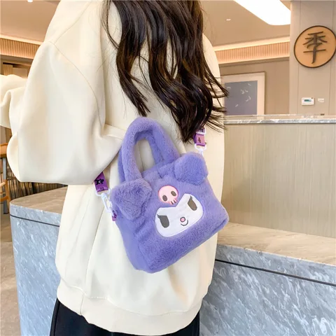 Сумка-кошелек Sanrio Kawaii с рисунком из мультфильма «Kuromi Melody Cinnamoroll» в стиле аниме, косметичка через плечо, дорожные сумки для хранения, подарки для женщин и девочек миниатюрная мышь купить - №4