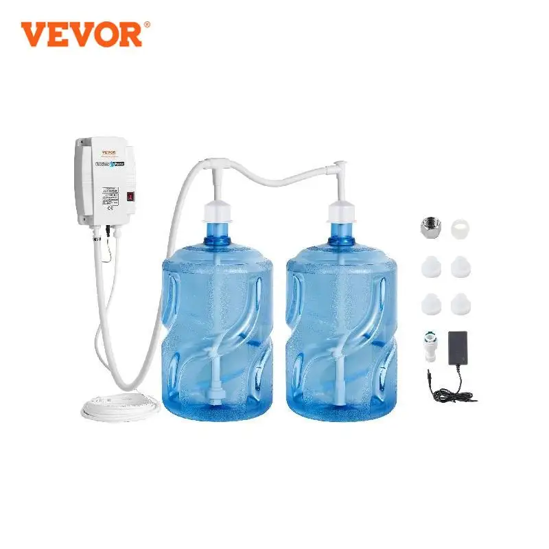 VEVOR Dispenser air listrik, pompa Dispenser air botol 2x5 galon sistem pengeluaran air otomatis pipa ganda