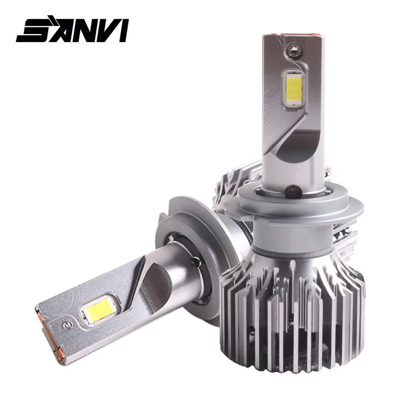 SANVI 2PCS Car LED Headlight Bulb H1 H4 H7 H11 9005 9006 9012 Auto LED Lamp 12V 24V 6000K With Three Heatpipe Car light DIY Kits