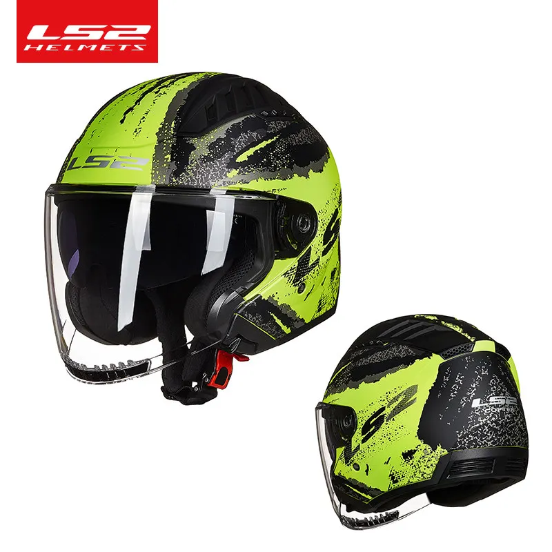 LS2 COPTER OF600 Dual Lens Retro Open Face Motorcycle Helmet Scooter Vintage DOT Approved Casco Moto Capacete   ハーフヘルメット
